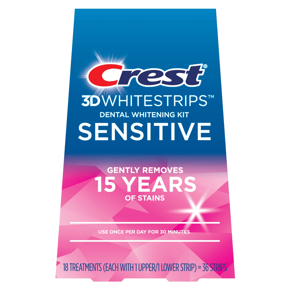 Курс 18 дней | Crest 3D Whitestrips Sensitive – Отбеливающие полоски для зубов