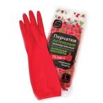 Перчатки МНОГОРАЗОВЫЕ латексные ДЛИННАЯ МАНЖЕТА 25 см КРАСНЫЕ, размер 8-9, L (большой), вес 90 г, КП