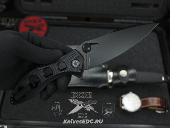 Складной нож НОКС Варан (Black Red) 335-708406 c клинком из стали D2, рукоять G10