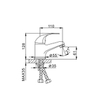 Смеситель для раковины 40к F1029-B FRAP б/отв (литой, п/шпильку, хром, силумин)