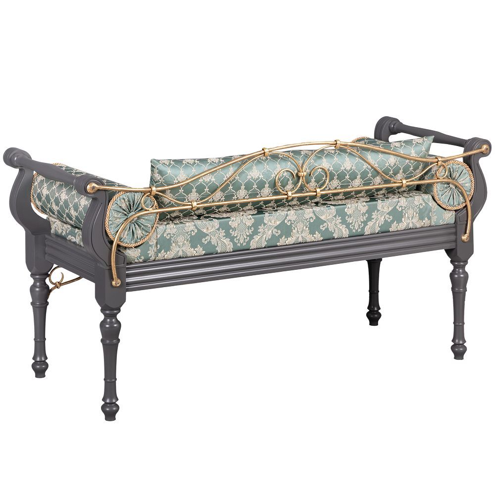 Банкетка Флоренция Премиум Серый Каледония Даймонд Минт Амбер