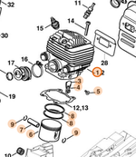 Цилиндр с поршнем QGTS70056PRO FarmerBOSS для бензореза Stihl TS700 TS800 (артикул STIHL 42240201202)