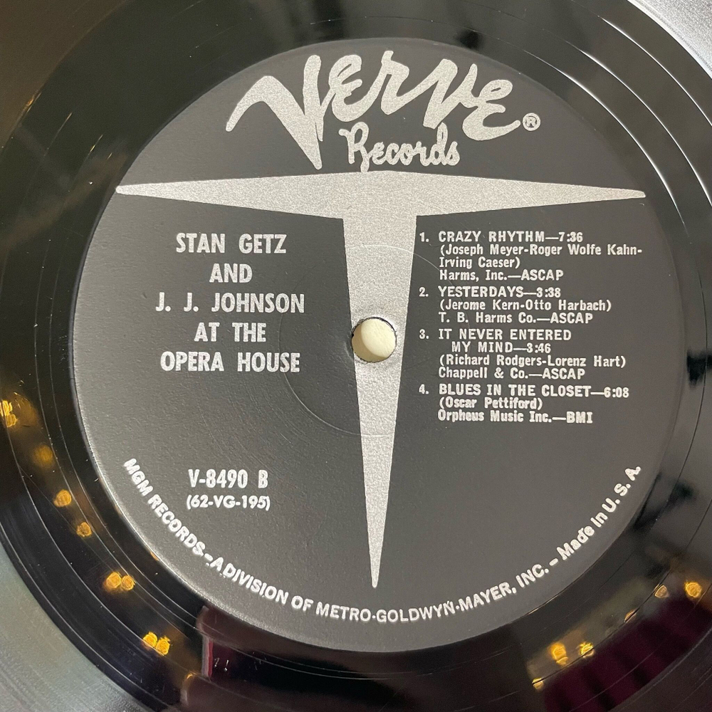 Винтажная виниловая пластинка LP Stan Getz And J.J. Johnson At The Opera House (USA 1962)