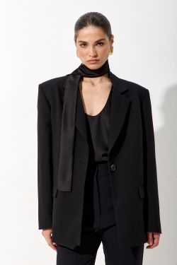 Пиджак свободный костюмный черного цвета