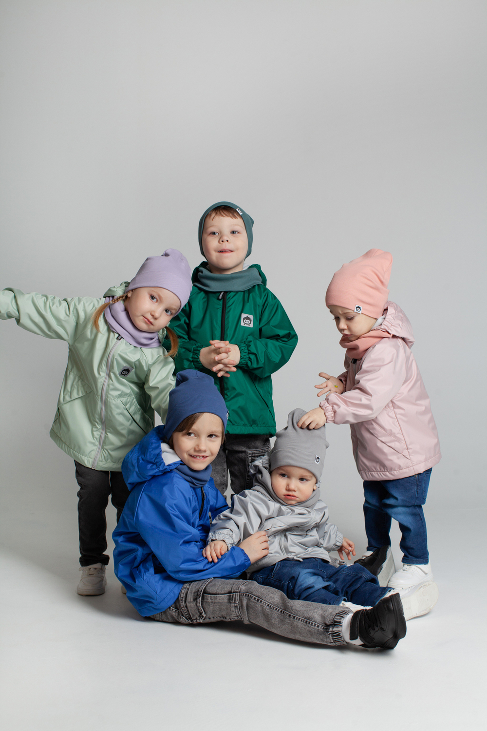 Комплект трикотажный шапка и снуд "Серый"