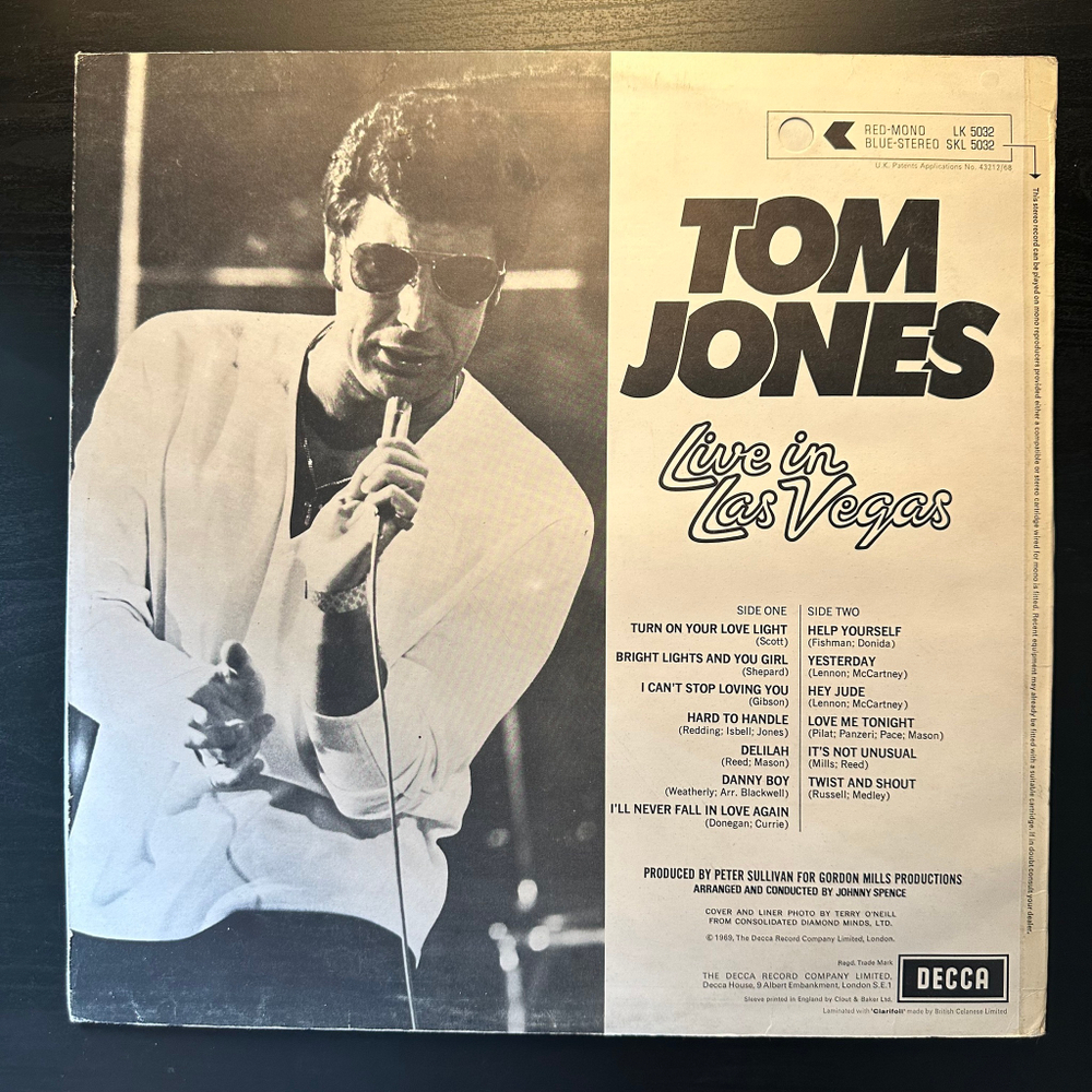 Tom Jones - Live In Las Vegas (Англия 1969г.)