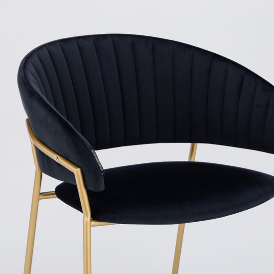 Стул Portman черный велюр с золотыми ножками