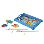 Развивающая игрушка деревянная Рыбалка маленькая с рыбкаами, коробка C-41671