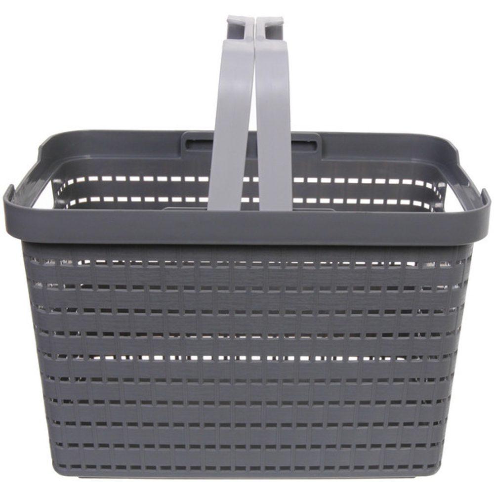 Корзинка хозяйственная с ручками «ПАЛЕРМО», цвет темно-серый, 25.5*35*22.5см