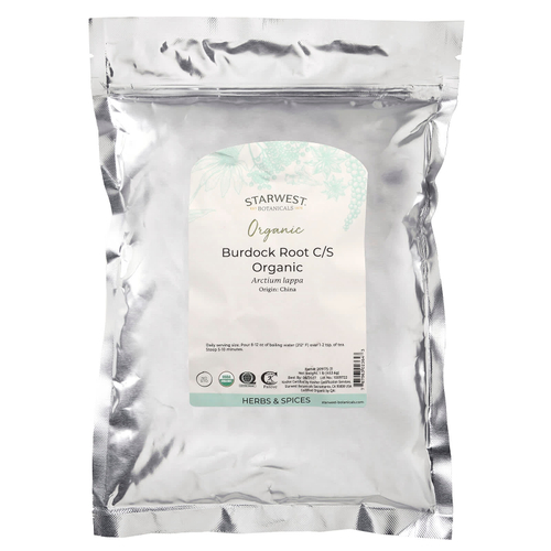 Starwest Botanicals, Органический корень лопуха C/S корень, 453,6 г (1 фунт)
