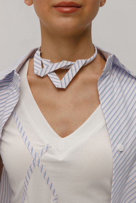 ФУТБОЛКА ЛАРК С ЧОКЕРОМ МОЛОЧНАЯ