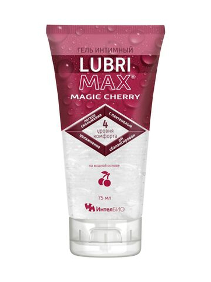 Интимный гель-смазка на водной основе Lubrimax Magic Cherry - 75 мл.