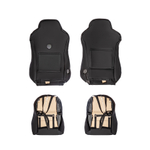 Чехлы Sitrak C7H MAX 3D (экокожа, черный цвет, синий кант, синяя строчка)