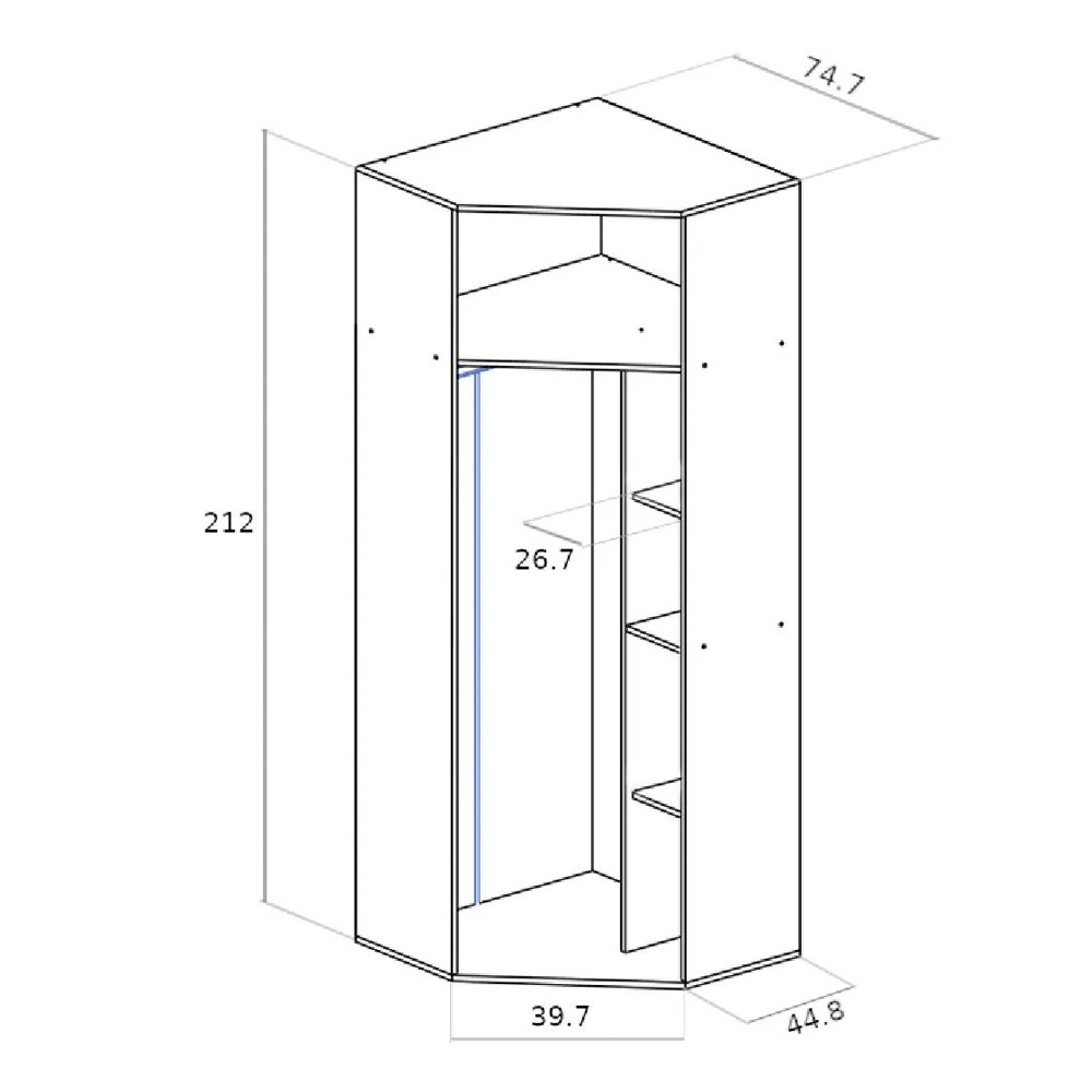 Шкаф угловой Белла, Сандал светлый