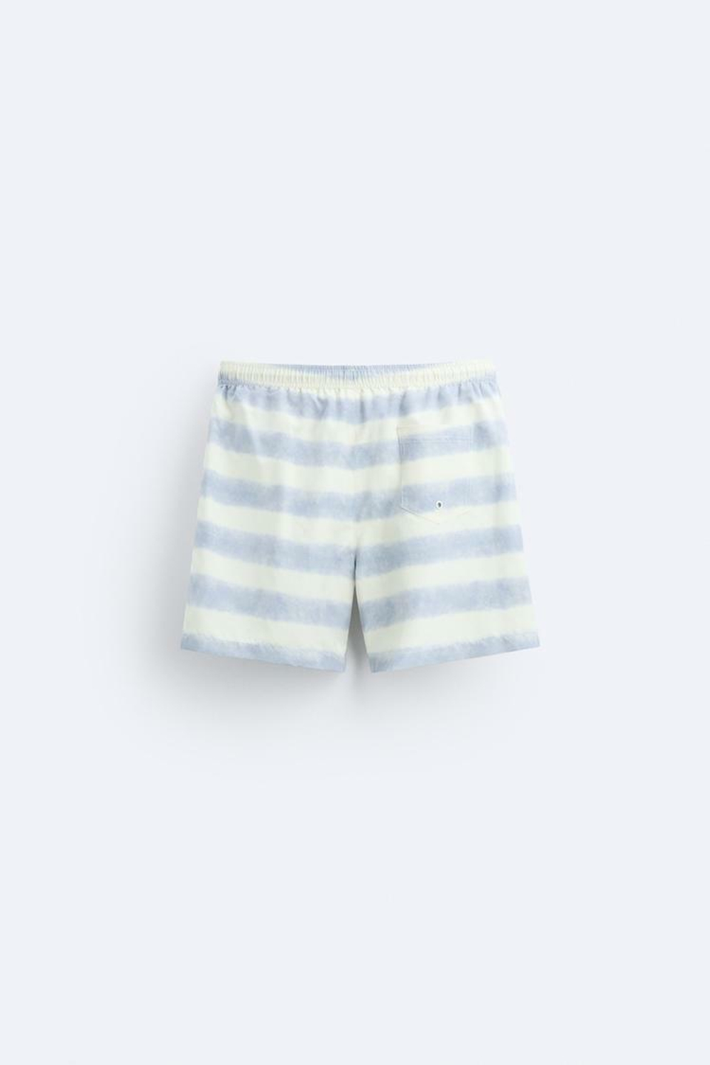 ZARA ПЛАВКИ В ПОЛОСКУ С ПРИНТОМ ТАЙ-ДАЙ, НЕБЕСНО-ГОЛУБОЙ