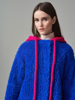 Шуба женская чебурашка из шерсти тедди, SilverFox (арт. S969cb)