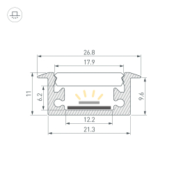 Профиль FLOOR27-H11-F-2000 ANOD (Arlight, Алюминий) 060247