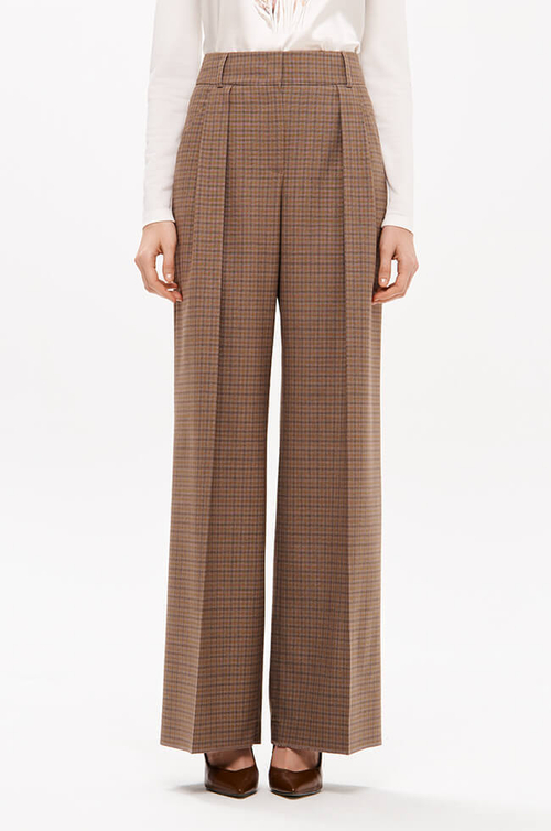 31190 Брюки женские (коричневый клетка)