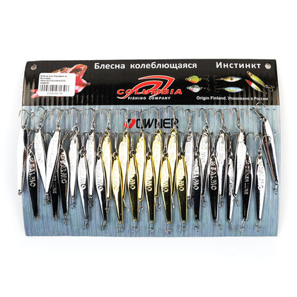 Блесна зимняя Columbia "Окуневая", средняя, на блистере (55мм, 5.25гр), 30шт/уп