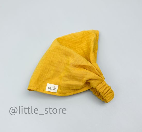 Косынка муслиновая "Hello" горчица