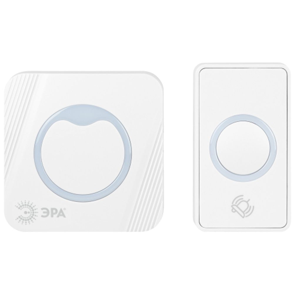 Звонок дверной ЭРА POLYCOLOR C100 беспроводной RGB подсветка белый 36 мелодий