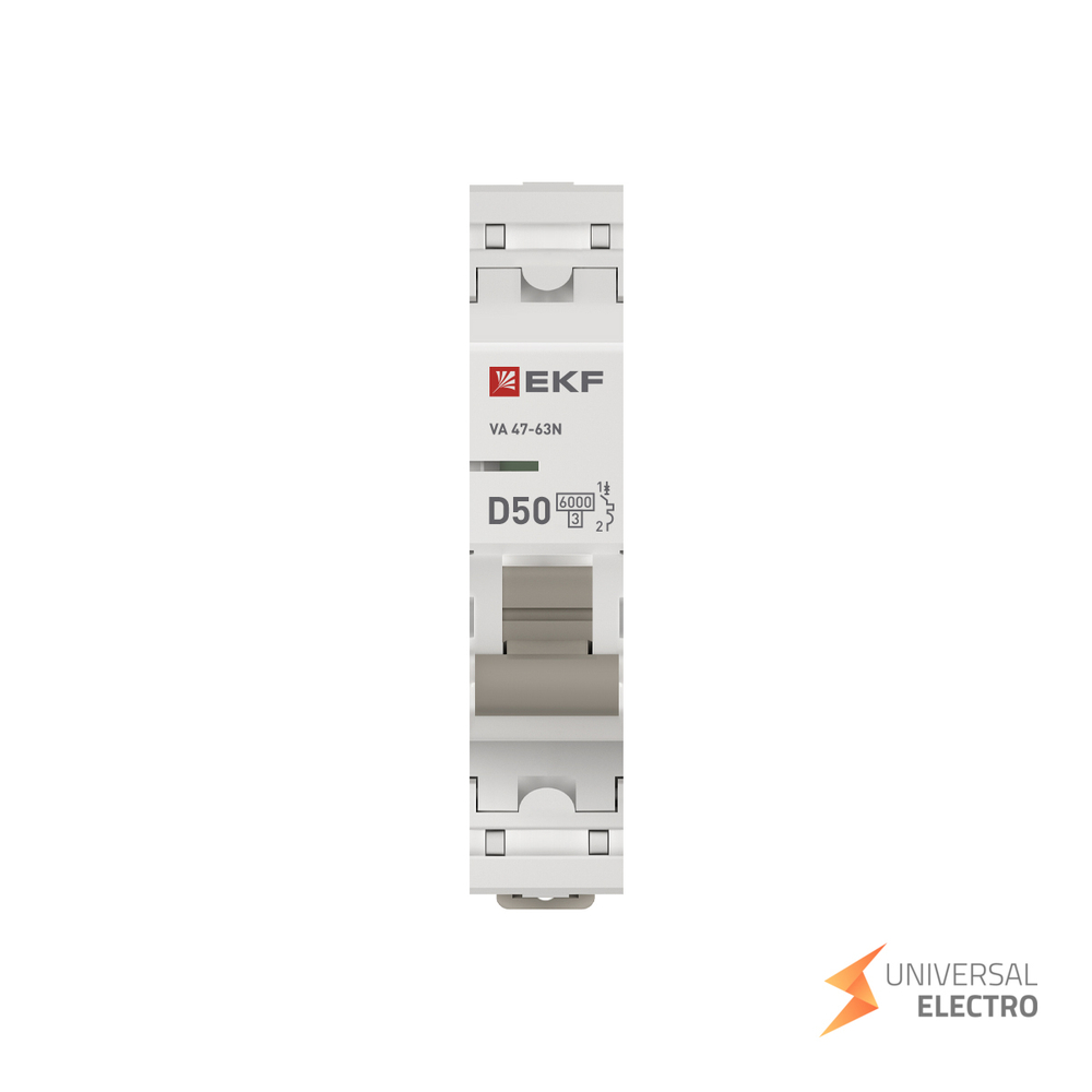 Автоматический выключатель 1P 50А (D) 6кА ВА 47-63N EKF PROxima