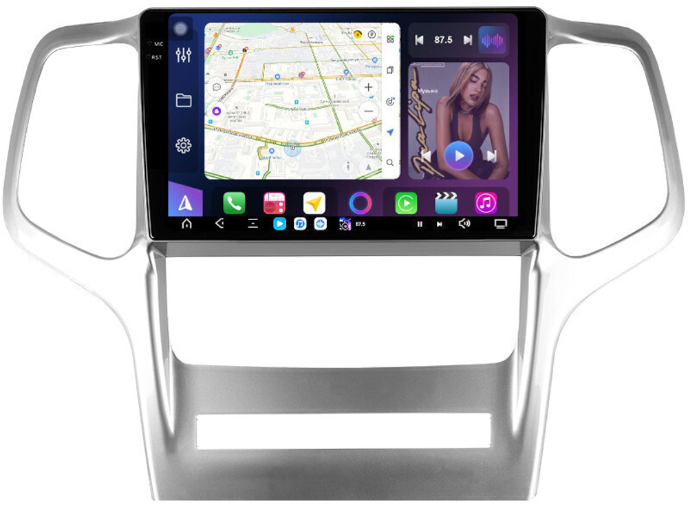 Магнитола для Jeep Grand Cherokee WK2 2010-2013 - FarCar XXL9-9568 монитор 9.5" 2K QLED на Android 14, TS20, 8+256Гб, CarPlay, 4G SIM-слот