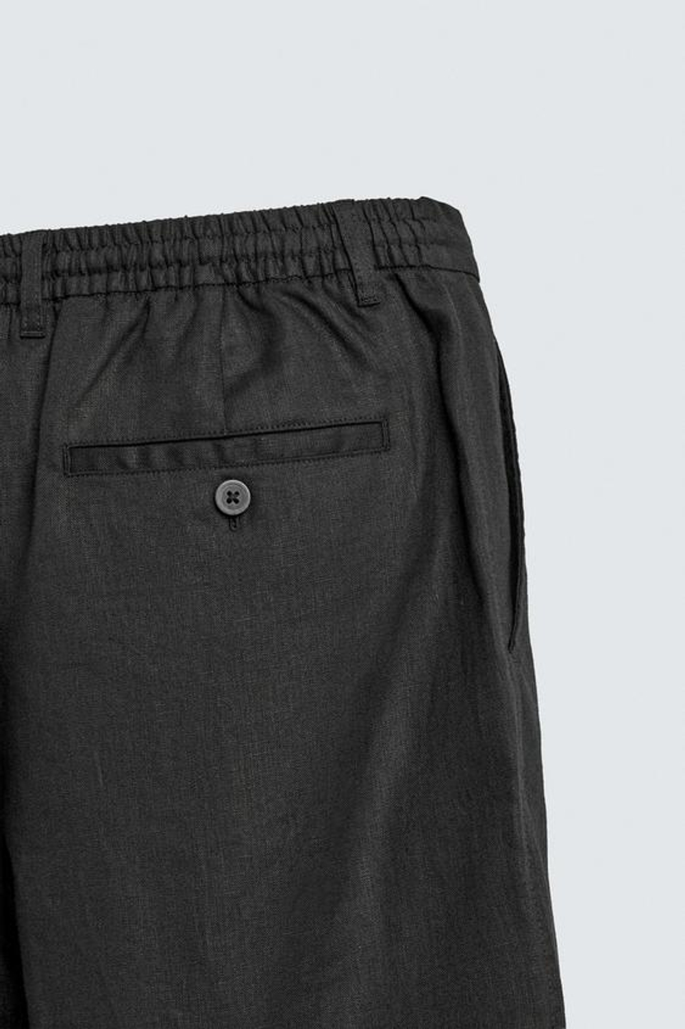 ZARA БРЮКИ КЛАССИЧЕСКОГО КРОЯ ИЗ 100% ЛЬНА, ЧЕРНЫЙ