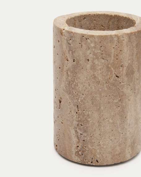 Macre Подставка для зубных щеток из бежевого травертина