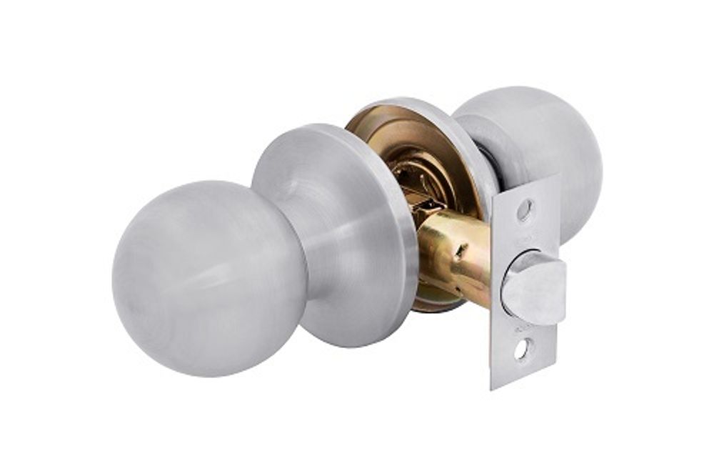 Дверная ручка для межкомнатной двери кноб ИТАРОС с защелкой белый никель  SN