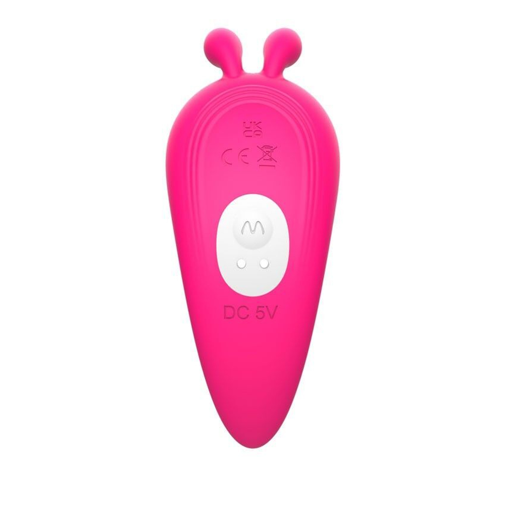 Розовый вибромассажёр с пультом дистанционного управления