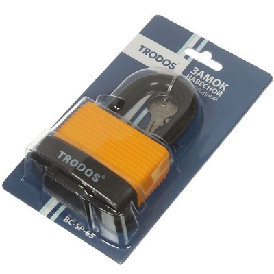 Замок навесной Trodos, ВС-SP-65, 210038, блистер, цилиндровый, влагонепроницаемый, 2 кл