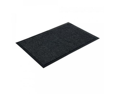 Коврик придверный влаговпитывающий ребристый 40х60см высота ворса 0,5см серый полиэстер подложка 24189 TRIP VORTEX