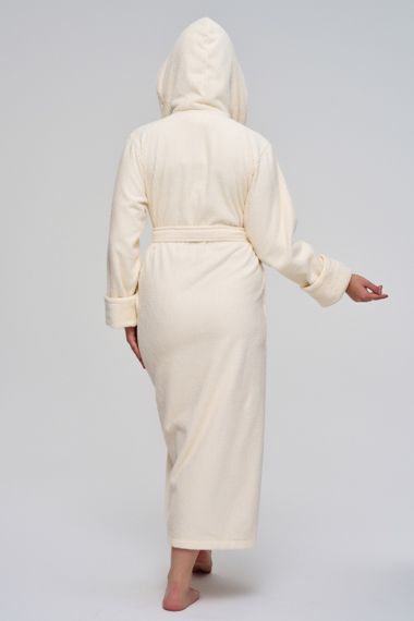 Халат махровый с капюшоном 3879 крем