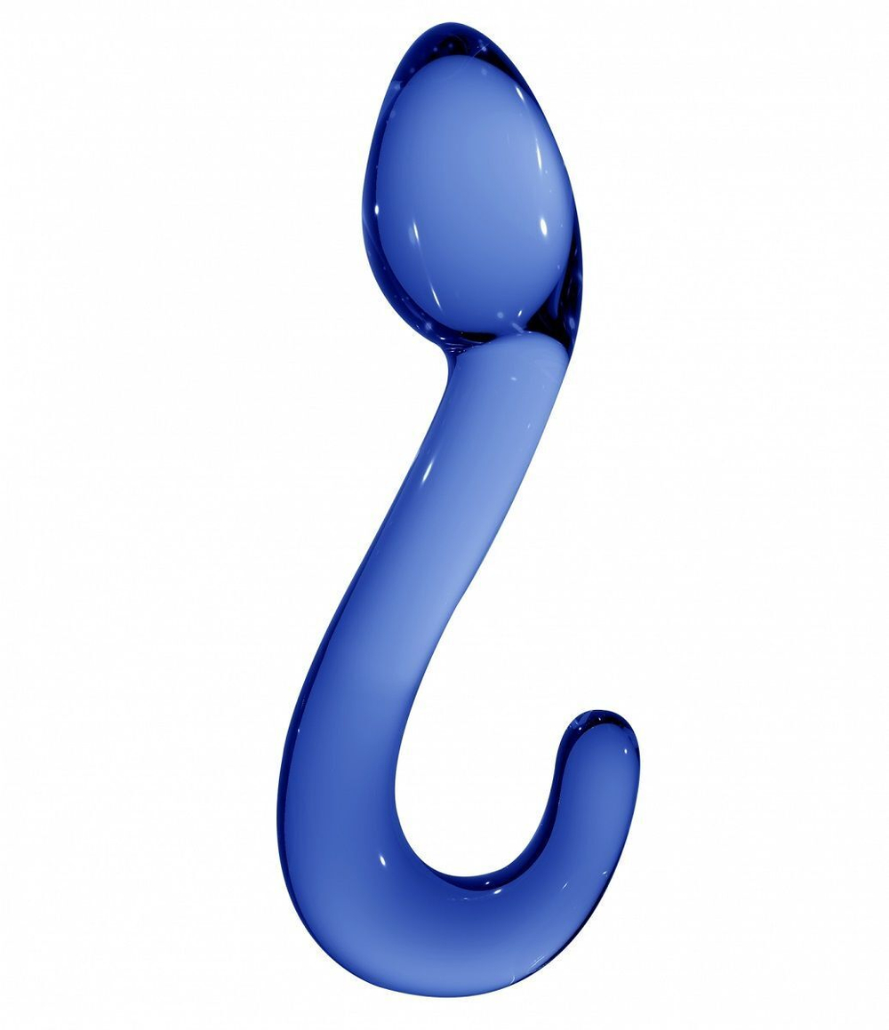 Синий стеклянный стимулятор Champ - 18 см. (Цвет: синий)