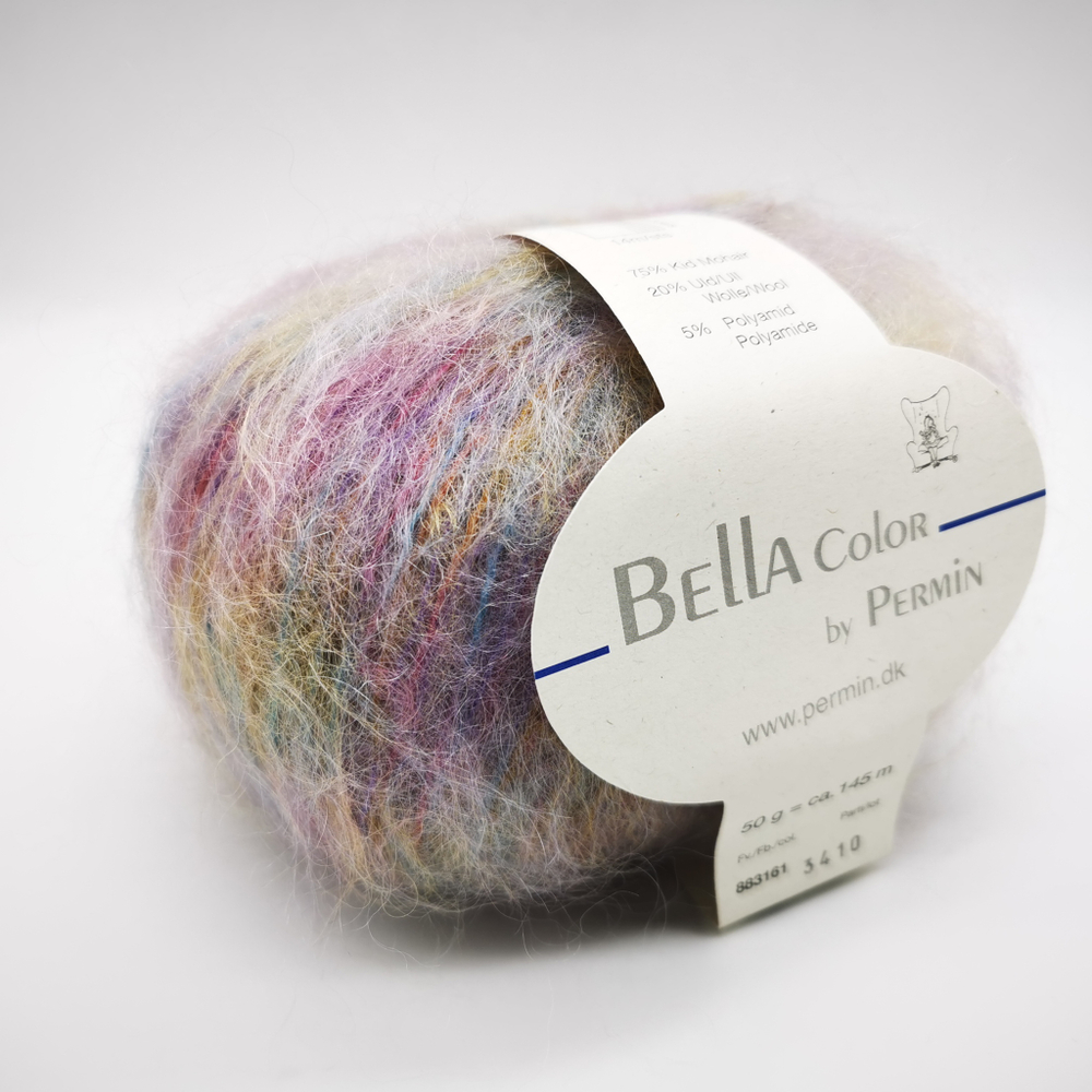 Пряжа для вязания Bella Color 883161, 75% мохер, 20% шерсть, 5% полиамид (50г 145м Дания)