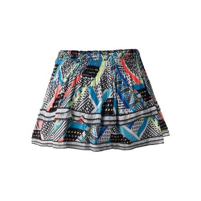 Женская теннисная юбка Lucky in Love Square Are You Smocked Skirt Women - Black, Multicoloured