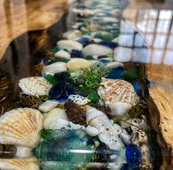 Морской стол с ракушками