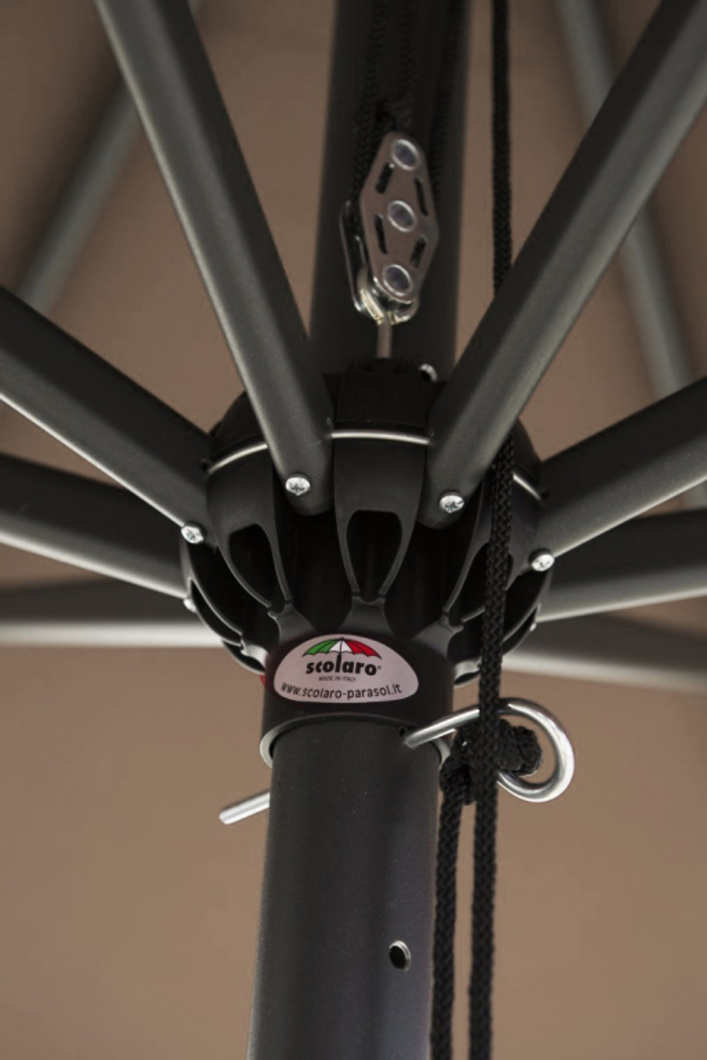 Зонт профессиональный 3х3 м Scolaro Napoli Standard, антрацит, слоновая кость