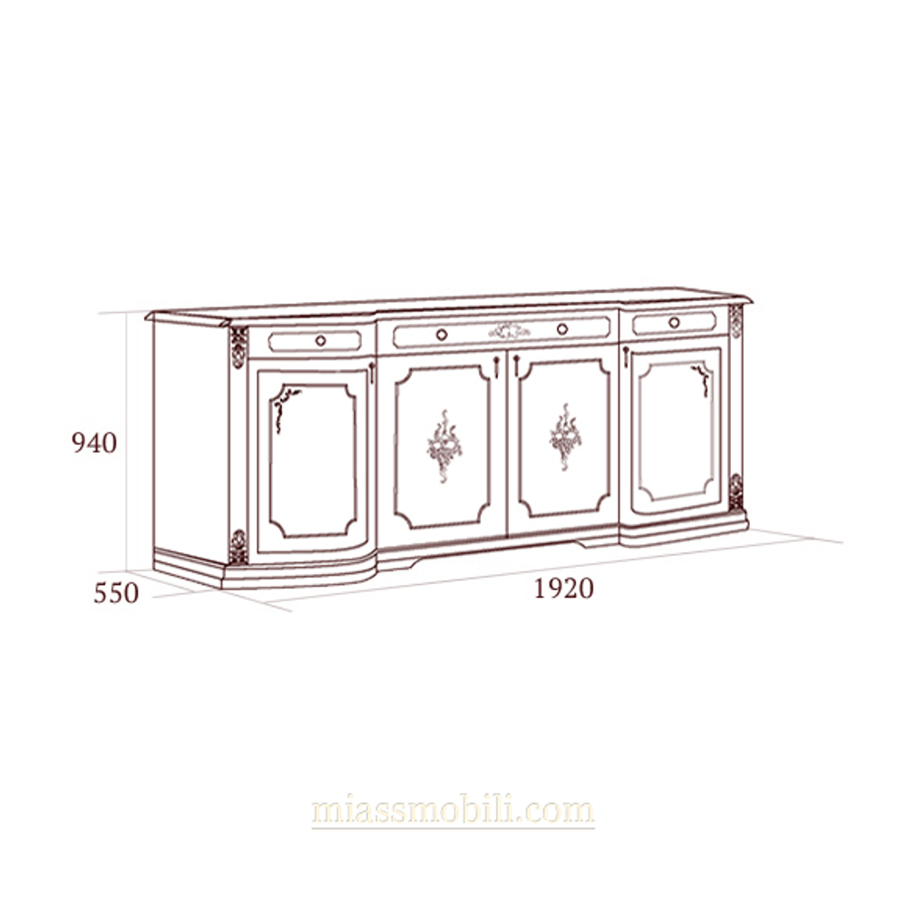 FLORIANA Столовая. Комод 4-дверный