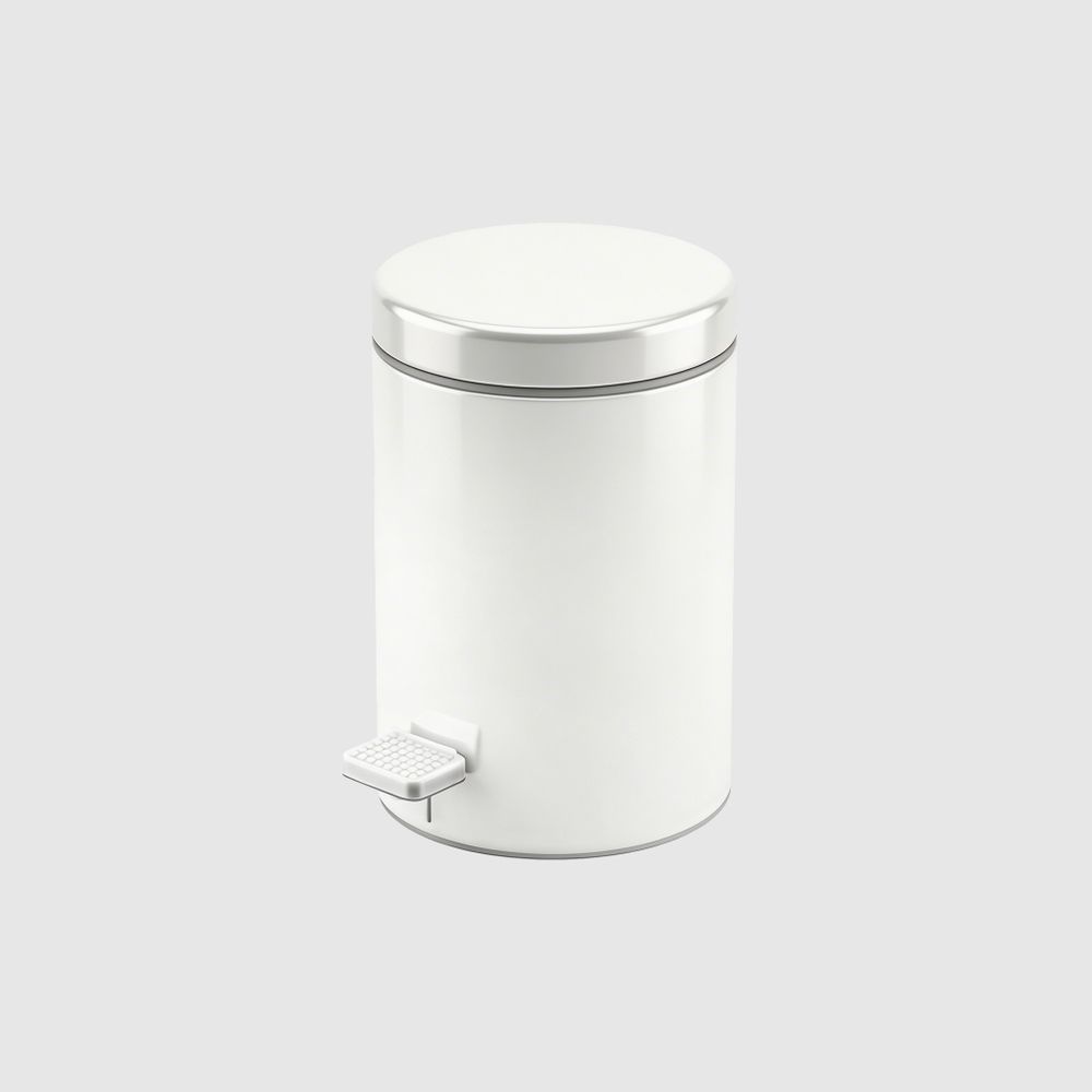 Ведро для мусора с педалью 5 л. нерж. сталь NOFER 09100.05.W белый