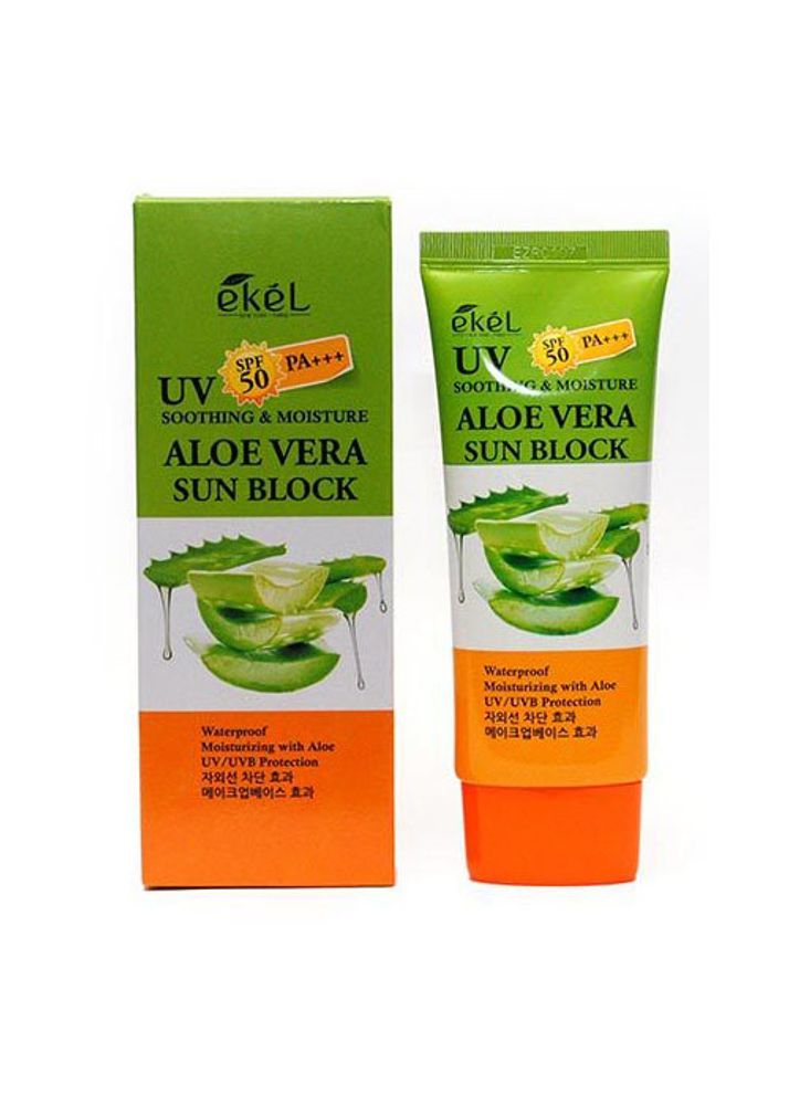 Крем для лица и тела солнцезащитный с экстрактом алоэ EKEL Aloe Vera Sun Block SPF50 PA+++ 70 мл