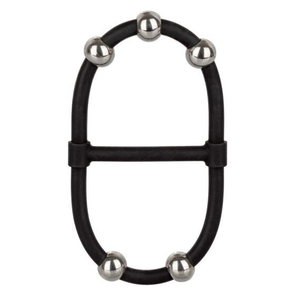 Эрекционное кольцо с стальными бусинами Steel Beaded Dual Silicone Maximizer