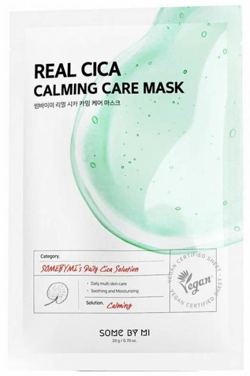 Some By Mi Real Cica Calming Care Mask, 20g*1ea - Успокаивающая тканевая маска с центеллой, 20гр*1шт