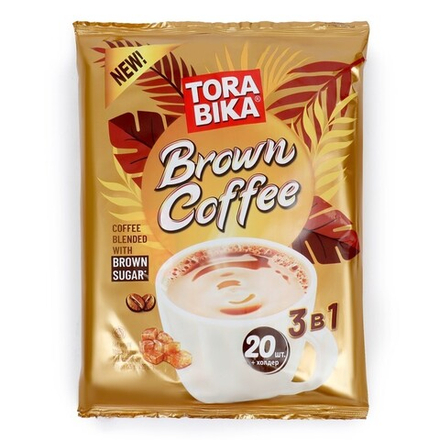 Кофе растворимый Tora bika Brown Coffee 3в1, 20 шт по 25 г (Тора Бика)