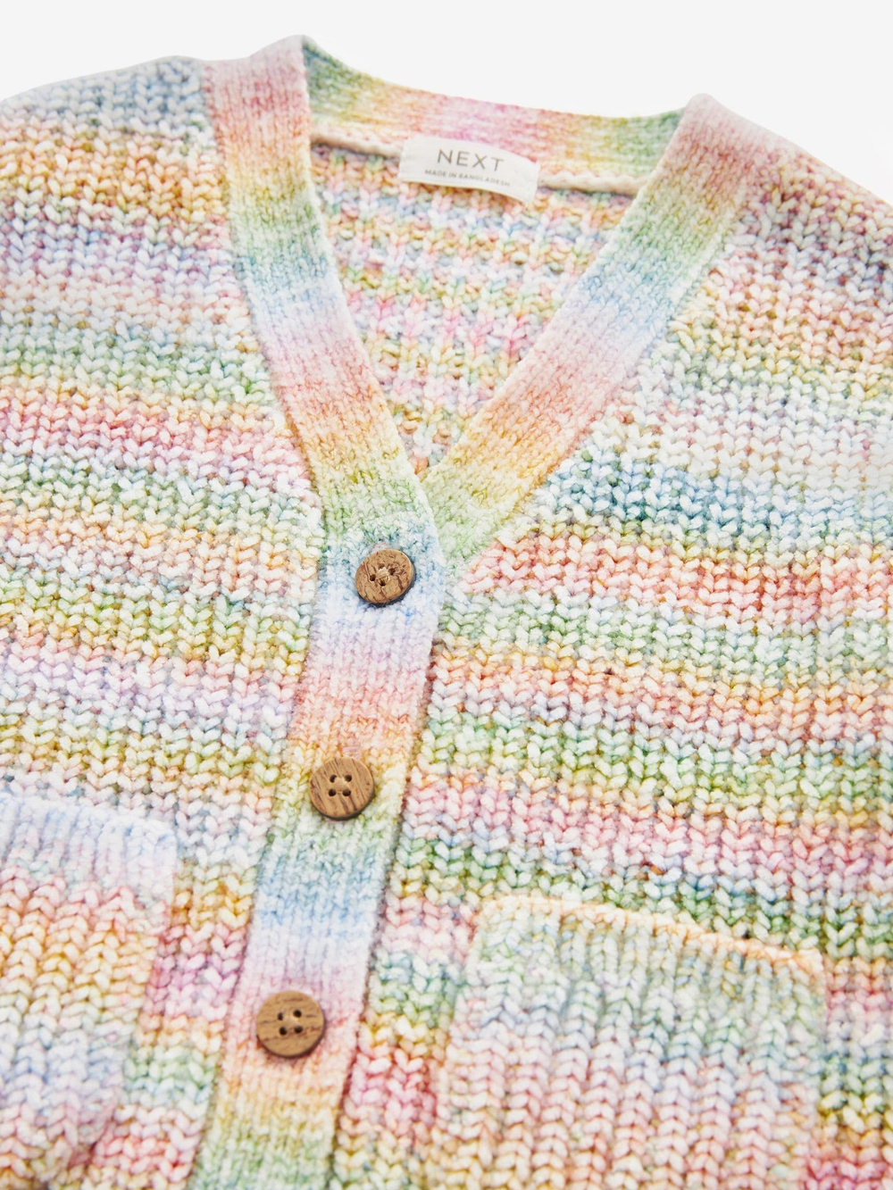 Кардиган вязаный для девочки Next Q87-903, Кремовый, Розовый, Салатовый