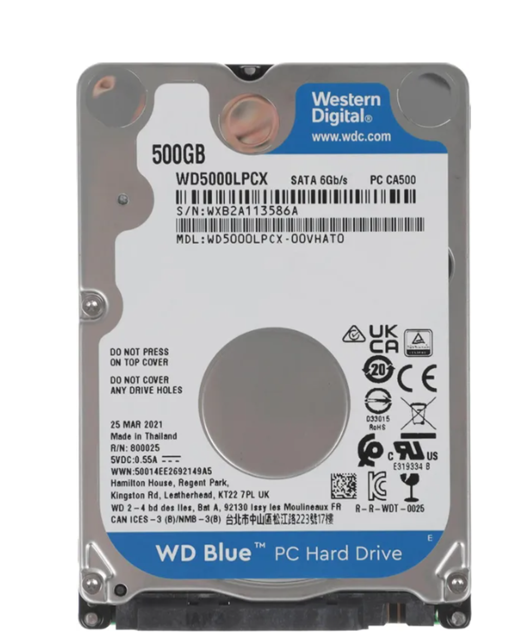 Жесткий диск Western Digital WD Blue Mobile 500 ГБ 2,5″ (WD5000LPCX)