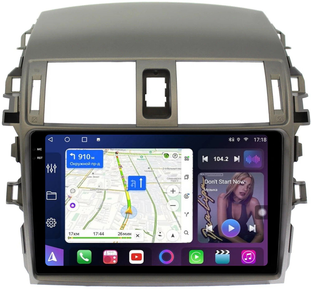 Магнитола для Toyota Corolla 150 2006-2013 (рамка тип 2) - FarCar BM063-2M-2K монитор 9.5" 2K QLED на Android 14, TS10, 4+32Гб, CarPlay, 4G SIM-слот