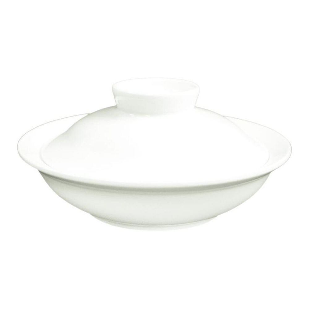 Бульонница мисосупница 175 мл d 14,5 см h7 см с крышкой белая фарфор "Kunst Werk Bl" P.L. [6]