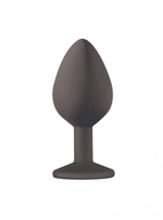 Анальная пробка Emotions Cutie Medium Black moonstone crystal (Цвет: черный c лунный стразом)